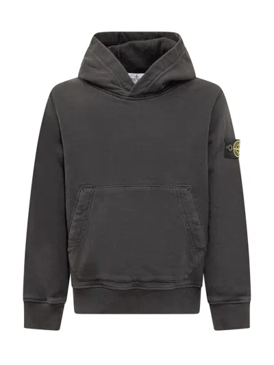 Stone Island Junior Kids' Hoodie With Logo In Gray