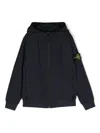 Stone Island Compass-badge Hooded Jacket In Blue