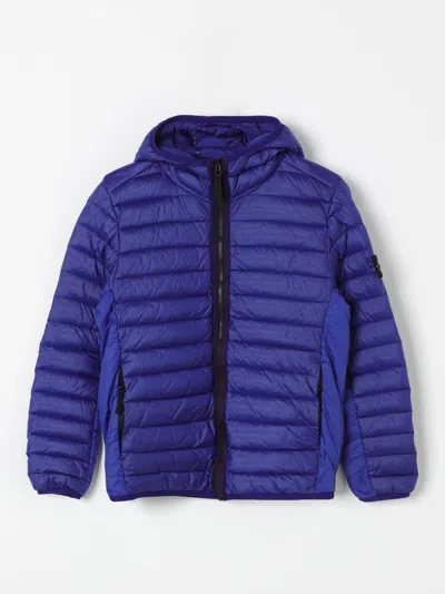 Stone Island Jacket  Junior Kids Color Blue In Blau