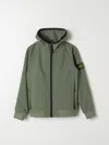 Stone Island Compass-patch Hooded Jacket In Green