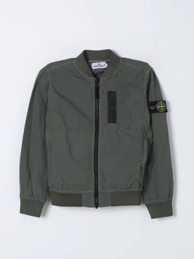 Stone Island Coat  Junior Kids Color Green