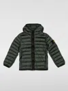 Stone Island Logo-patch Hooded Quilted Jacket In 石油蓝