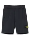 Stone Island Jersey-texture Track Shorts In Blue