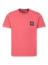 Stone Island Chest Logo-patch T-shirt In Red