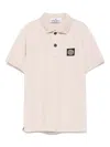 Stone Island Compass-motif Polo Shirt In Pink