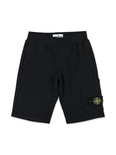 Stone Island Junior Kids' Shorts Felpa In Black  