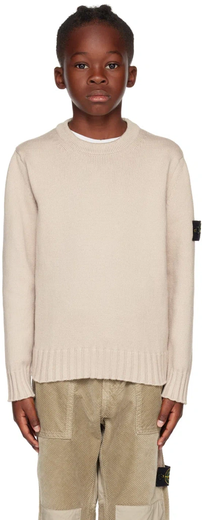 Stone Island Kids Beige 515a2 Sweater In V0092 - Dove Grey