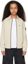 Stone Island Kids Beige Logo Patch Shirt In V0095 Sand