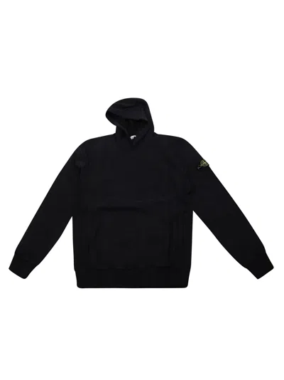 Stone Island Junior Kids Black Hoodie Sweater In Nero