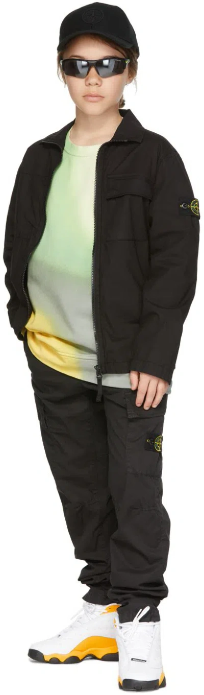 Stone Island Kids Black Ripstop Jacket In V0029 Black