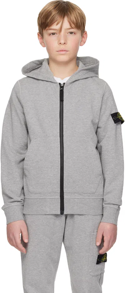Stone Island Kids Gray 60720 Hoodie In V0m64 Melange Grey
