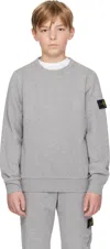 Stone Island Kids Gray 61320 Sweatshirt In V0m64 Melange Grey