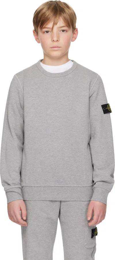 Stone Island Junior Kids Gray 61320 Sweatshirt In V0m64 Melange Grey