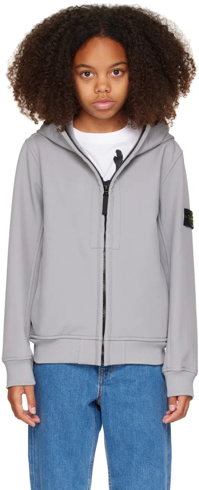 Stone Island Junior Kids Gray Hooded Jacket In V0060 Grey