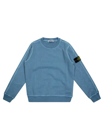 Stone Island Junior Kids Mini Crewneck Sweatshirt In Blue