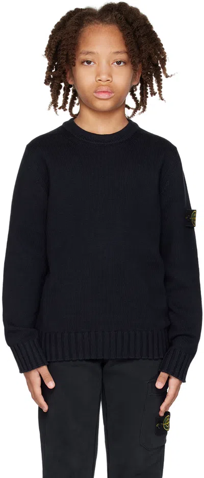 Stone Island Kids Navy 515a2 Sweater In V0020 - Navy Blue