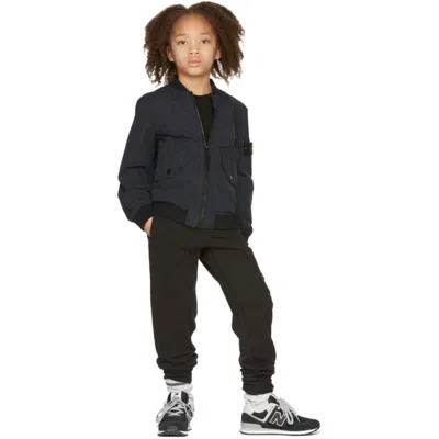 Stone Island Kids Navy Nylon & Cotton Canvas Jacket In V0020 Navy Blue