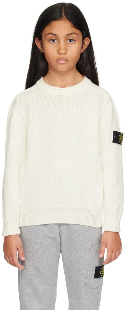 Stone Island Kids Off-white 507d3 Sweater In V0001 - White