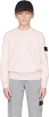 Stone Island Kids Pink Patch Sweater In V0082 Antique Rose