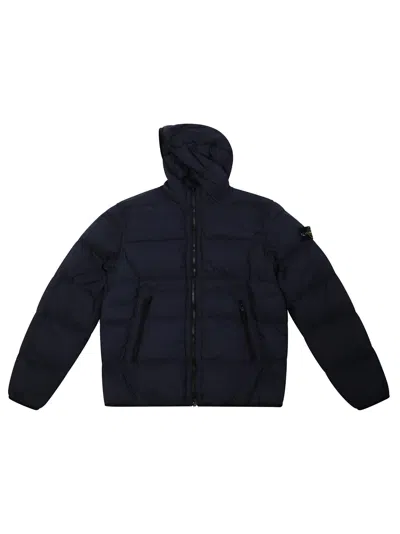 Stone Island Junior Kids Short Parka Jacket In Black