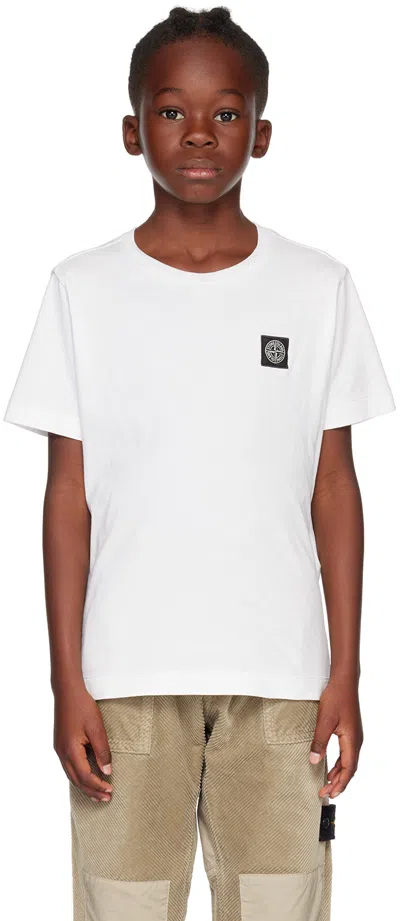 Stone Island Kids White 20147 T-shirt In V0093 - Ivory