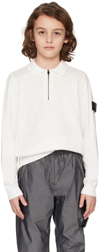 Stone Island Kids White 503b9 Polo In V0001 - White
