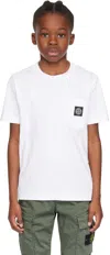 Stone Island Kids White Patch Pocket T-shirt In V0001 - White