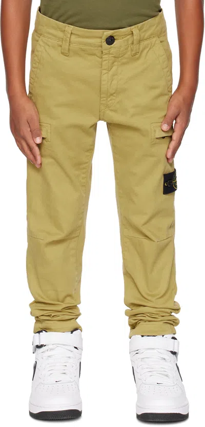 Stone Island Kids Yellow 31014 Cargo Pants In V0034 - Mustard