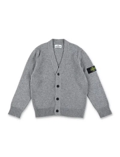 Stone Island Knit Cardigan In Dark Grey