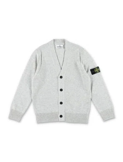 Stone Island Kids' Knit Cardigan In Grau