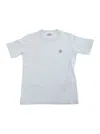 Stone Island Light Blue T-shirt With Round Neck And Logo Patch On The Front In Cotton Boy In Light Blue