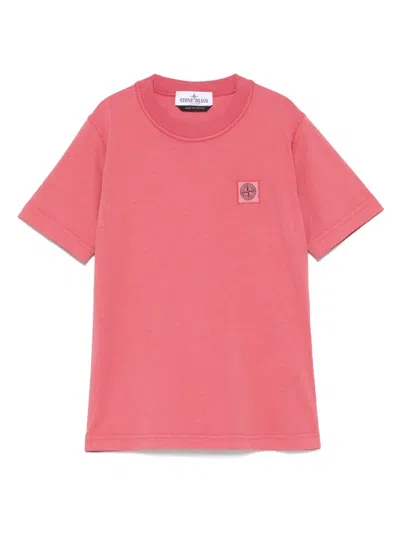 Stone Island Kids' Lightweight-jersey T-shirt In Pink