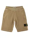 Stone Island Logo Badge Bermuda Shorts In Beige