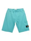 Stone Island Logo Shorts In Blue