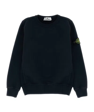 Stone Island Logo Badge Sweatshirt In Blue
