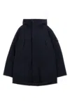 Stone Island Junior Logo Badge Hooded Down Jacket In Black