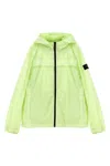 Stone Island Junior Logo Badge Hooded Jacket In Green