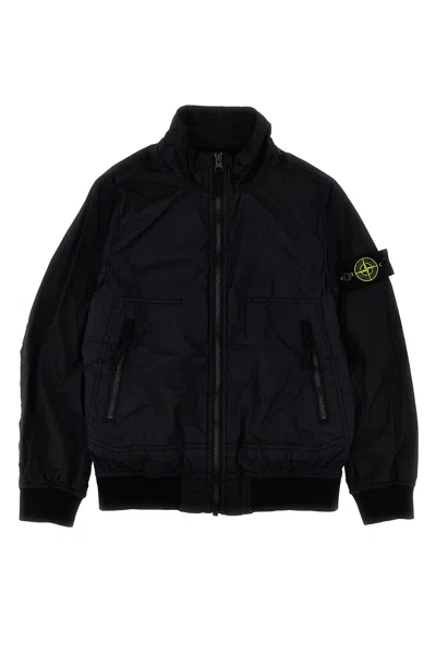 Stone Island Junior Logo Badge Jacket In Black