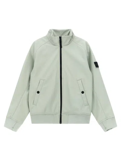 Stone Island Junior Logo Badge Jacket In Gray
