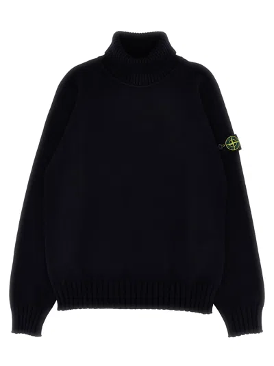 Stone Island Junior Logo Badge Sweater In Black