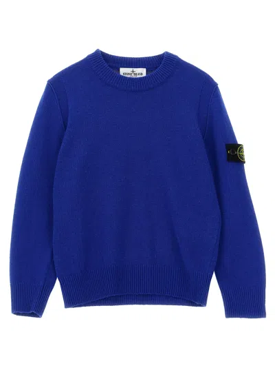 Stone Island Junior Logo Badge Sweater In Blue