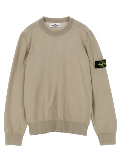 Stone Island Kids' Logo Badge Sweater In Beige