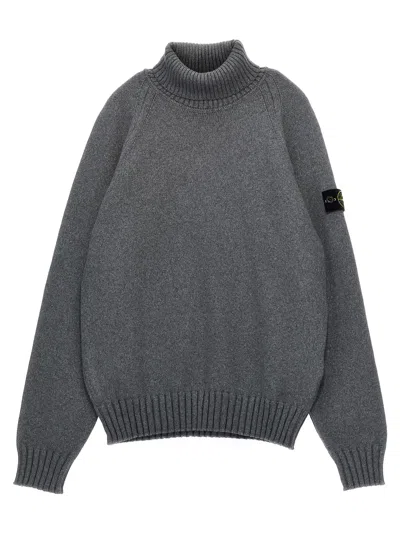 Stone Island Kids' Logo Badge Sweater In Gray