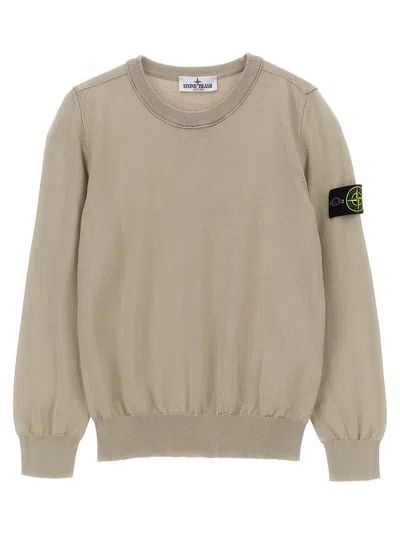 Stone Island Junior Logo Badge Sweater In Transparent