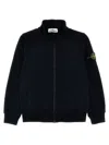 Stone Island Logo Badge Jacket In Blue