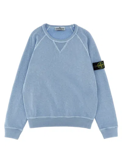 Stone Island Kids' Compass-badge Cotton Sweatshirt In Blue