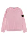 Stone Island Compass-patch Cotton Sweatshirt In Pink
