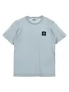 Stone Island Kids' Logo Badge T-shirt In Gnawed Blue