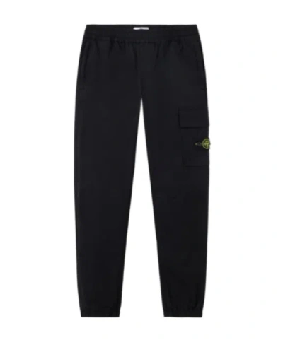 Stone Island Kids'  Junior Logo Cargo Pants In Black