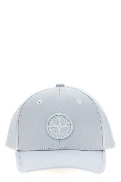 Stone Island Junior Logo Embroidery Cap In Blue